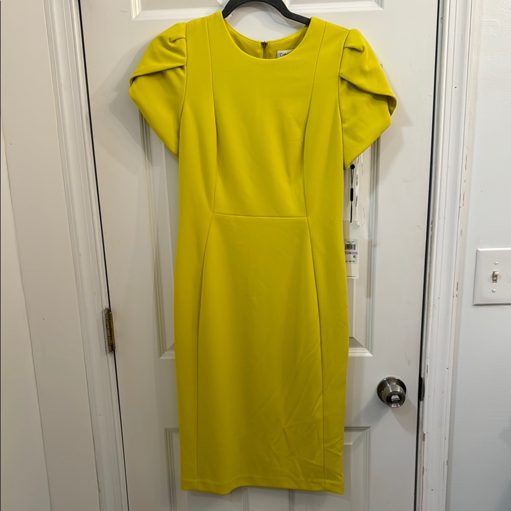 Calvin Klein chartreuse dress Size  6